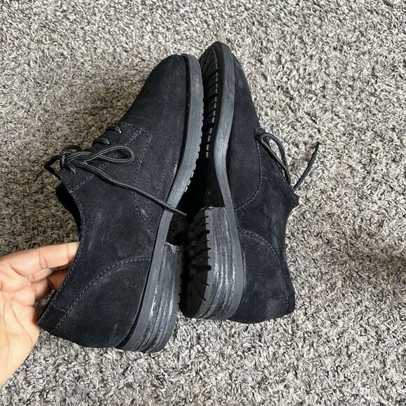 BORN Herman Black Distressed Suede Leather Oxfod Shoe Men’s 11 M Comfort - Picture 9 of 12